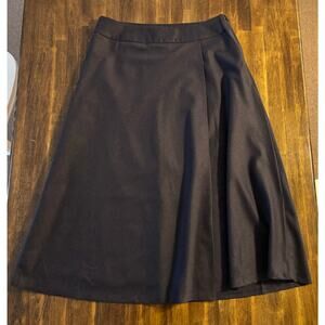 Talbots Women’s 12 Skirt Italian Flannel Wool A Line Knee Length Faux Wrap Midi